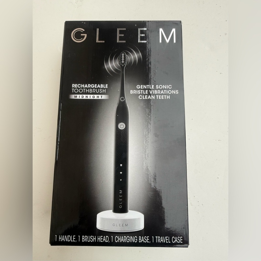 GLEEM Rechargeable Electric Toothbrush Midnight Black